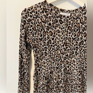 Zara Tiered Smock Mini Dress | Animal Print | Size Small